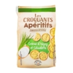 Biscuits sablés crème isigny ail ciboulette 100g  CARTON DE 10 SACHETS