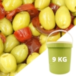 Olives super pimentées dénoyautées  SEAU DE 9 KG