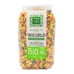 LENTILLES TRIO BIO paquet 500g GRAIN DE FRAIS  carton de 15 X 500g