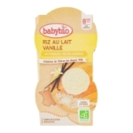 Bols riz au lait vanille BIO 2x100g BABYBIO<br>