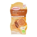 Bols semoule au lait cacao BIO 2x100g BABYBIO<br>
