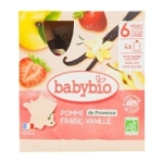 Gourdes pomme fraise vanille BIO 4x90g BABYBIO<br>