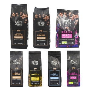 Café grains 100% Arabica pqt 1kg  CT DE 6 PQT 