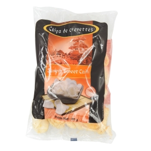 Chips de crevettes saveur sweet chili paquet 80g  CT DE 24 PQT