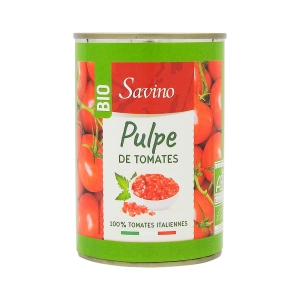 Pulpe de tomates en dés BIO boite 260g  CT DE 12 BTE