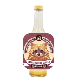 Kombucha pêche et sureau BIO bouteille 33cl  CT DE 12 BTL