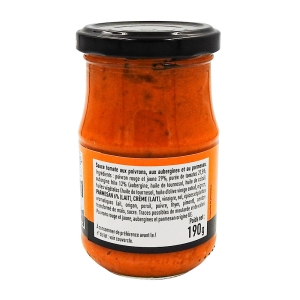 Sauce poivrons aubergines parmesan pot 190g Savino  CT DE 12 BOC