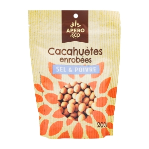 Arachide enrobées saveur sel & poivre doypack 200g  CARTON DE 24 x 200 GR