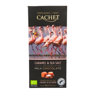 Chocolat au lait BIO caramel & fleur de sel 90g  CT DE 12 TAB