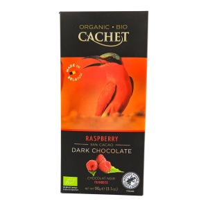 Chocolat noir BIO framboise 90g  CT DE 12 TAB