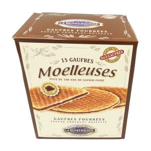 Gaufres fourrées chocolat noisette paquet 300g  CT DE 12 PQT