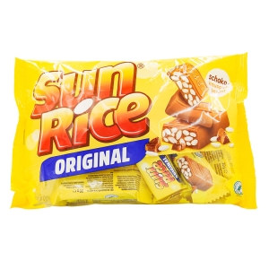 Barre chocolat riz soufflé Sunrice paquet 200g  CT DE 10 PQT