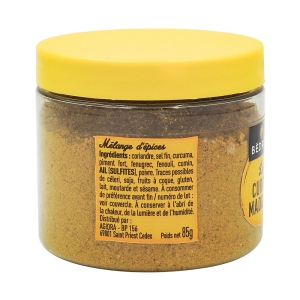 Curry madras moulu pot 85g Bédros  Carton de 12 x 85 gr