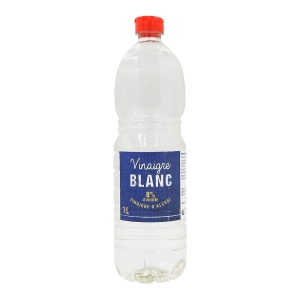 Vinaigre d'alcool blanc 8% bouteille 1L  CTN DE 12 BTL