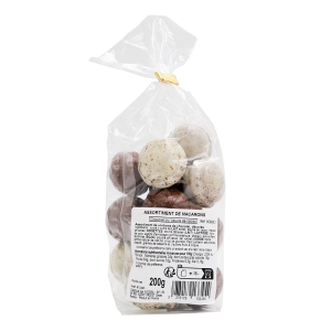 Macarons chocolat noir et praliné sachet 200g  CT DE 18 SCH