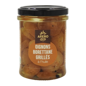 Oignons borettane grillés à l'huile pot 180g  CTN DE 6 POTS