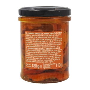 Duo de poivrons grillés à l'huile pot 180g  CTN DE 6 POTS