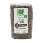 Lentilles vertes précuites pqt 360g Grain de Frais<br>