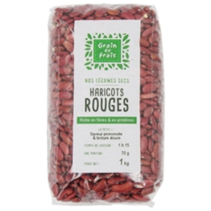Haricot rouge FRANCE pqt 1kg Grain de Frais  Carton de 12 x 1kg