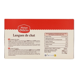 Biscuit langue de chat paquet 200g  CTN DE 12 PQT
