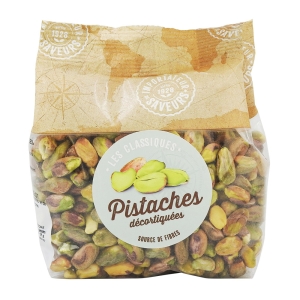Pistaches décortiquées paquet 250g IDS  Carton de 8 x 250gr