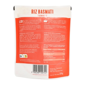Riz Basmati à la tomate Doypack 220g  Carton  de 6 x 220gr