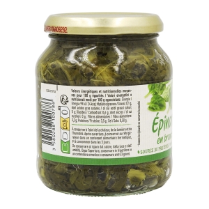 Épinards en branches bocal 540g  CTN DE 12 BOC