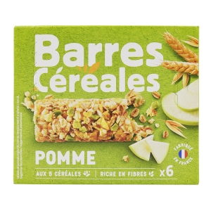Barres de céréales aux pommes vertes paquet 126g  CTN DE 9 PQT