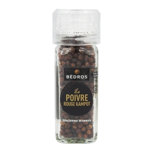 Poivre Kampot rouge moulin 49g Bédros  Carton de 10 x 49 gr