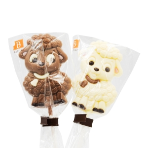 Sucette agneau betty chocolat au lait sachet 25g  DISPLAY DE 24 PCE