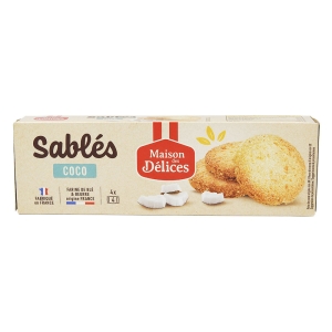Sablé coco paquet 150g Maison des délices  CARTON DE 10 PQT