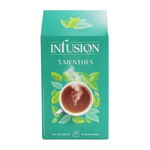 Infusion aux 3 menthes boîte de 20 sachets  CT 20 BOITES