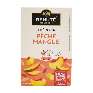 Thé noir pêche mangue boîte 20 pyramides Renuté  CT 20 BOITES