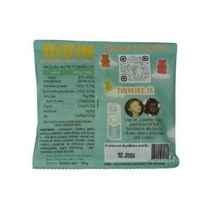 Bonbon tinybird sans sucre 50g  CTN DE 30 PAQ