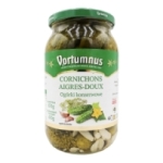 Cornichons aigres doux pot 410g<br>