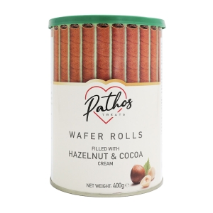 Gaufrettes roulées noisette &  cacao boîte 400g Carton de 12 unités