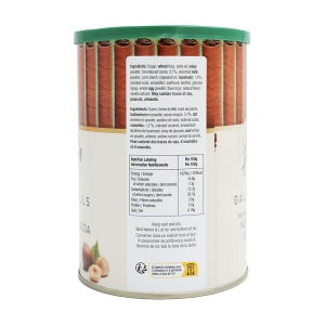Gaufrettes roulées noisette &  cacao boîte 400g Carton de 12 unités
