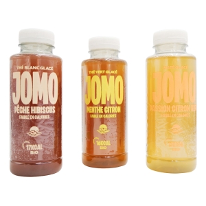 Thé blanc glacé pêche hibiscus BIO 35cl JOMO  COL DE 12 BTL