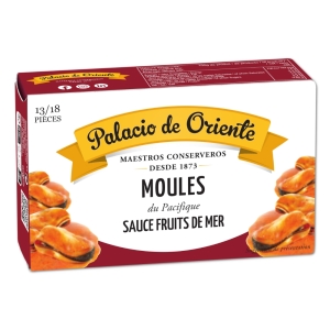 Moules à la sauce fruits de mer boîte 115g  CT 24 BTE