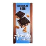 Chocolat noir et amande tablette 200g<br>
