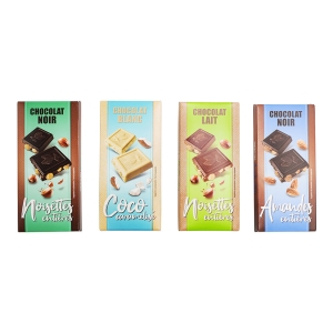 Chocolat noir et amande tablette 200g  CT DE 16 TAB