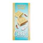 Chocolat blanc et coco tablette 200g<br>
