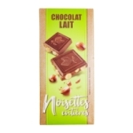 Chocolat au lait et noisettes tablette 200g<br>