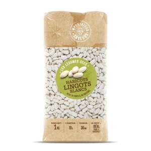 Haricots lingot blancs non-UE paquet 1kg IDS  Carton de 8 x 1kg