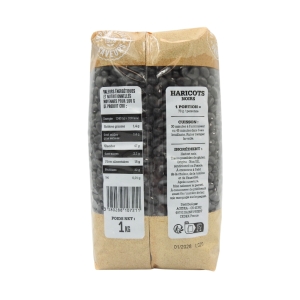 Haricot noir paquet 1kg IDS  Carton de 8 x 1kg