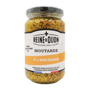 Moutarde à l'ancienne pot 350g Reine de Dijon  ctn de 12x350gr