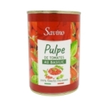Pulpe de tomates au basilic boîte 400g Italie<br>